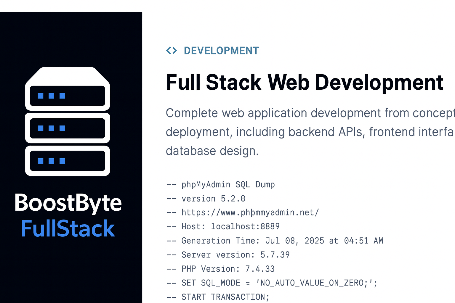 Full Stack Web Development